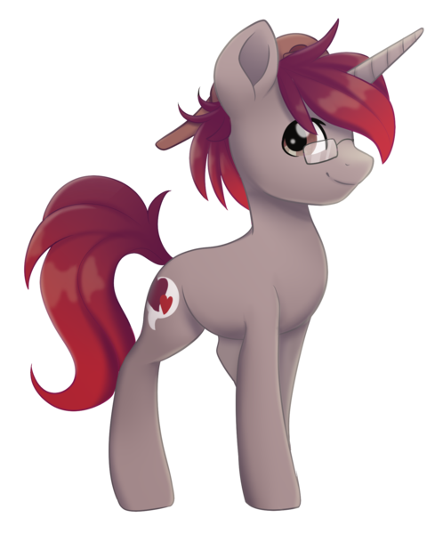 Size: 1598x1925 | Tagged: safe, artist:scarlet-spectrum, derpibooru import, oc, oc:linkin, unofficial characters only, pony, unicorn, commission, glasses, hat, looking at you, male, simple background, smiling, solo, stallion, transparent background