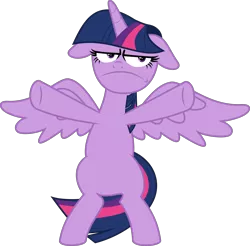Size: 5284x5205 | Tagged: safe, artist:jhayarr23, derpibooru import, twilight sparkle, twilight sparkle (alicorn), alicorn, pony, fame and misfortune, absurd resolution, female, floppy ears, full body, mare, simple background, transparent background, vector, wings