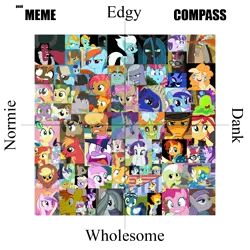 Size: 3000x3000 | Tagged: safe, derpibooru import, edit, edited screencap, screencap, apple bloom, applejack, babs seed, big macintosh, bon bon, bright mac, button mash, caramel, carrot cake, carrot crunch, cheese sandwich, cup cake, derpy hooves, diamond tiara, dinky hooves, discord, doctor whooves, dumbbell, featherweight, filthy rich, flam, fleetfoot, flim, fluttershy, granny smith, high winds, hoops, king sombra, lightning dust, limestone pie, lord tirek, lyra heartstrings, marble pie, maud pie, mayor mare, minuette, moondancer, ms. harshwhinny, pear butter, pinkie pie, princess cadance, princess celestia, princess luna, queen chrysalis, rarity, scootaloo, shining armor, silver lining, silver spoon, silver zoom, smooze, snails, snips, soarin', spitfire, starlight glimmer, sunburst, sunset shimmer, surprise, sweetie belle, sweetie drops, thorax, time turner, truffle shuffle, twilight sparkle, twilight sparkle (alicorn), alicorn, changedling, changeling, changeling queen, draconequus, earth pony, pegasus, pony, unicorn, a royal problem, dungeons and discords, equestria girls, make new friends but keep discord, scare master, the cutie map, the cutie re-mark, the perfect pear, three's a crowd, twilight's kingdom, brightbutter, carrot cup, chiffon swirl, collage, colt, faic, female, filly, flim flam brothers, foal, king thorax, male, mare, political compass, stallion, wall of tags, wonderbolts