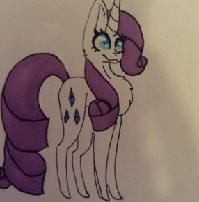 Size: 286x290 | Tagged: safe, artist:delicatedoggodraw, derpibooru import, rarity, pony, solo, traditional art