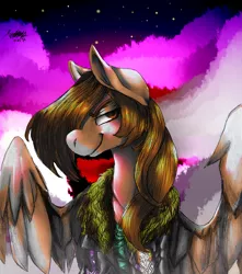 Size: 2233x2525 | Tagged: safe, artist:brainiac, derpibooru import, oc, oc:liftan drift, unofficial characters only, pegasus, pony, bomber jacket, clothes, female, flirty, mare, patches, smiling, smirk, solo