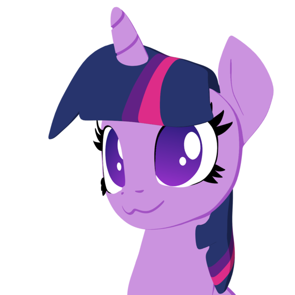 Size: 1200x1200 | Tagged: safe, artist:galawaille, derpibooru import, twilight sparkle, pony, unicorn, 3d, :3, blender, bust, cel shading, female, mare, no pupils, simple background, smiling, solo, transparent background