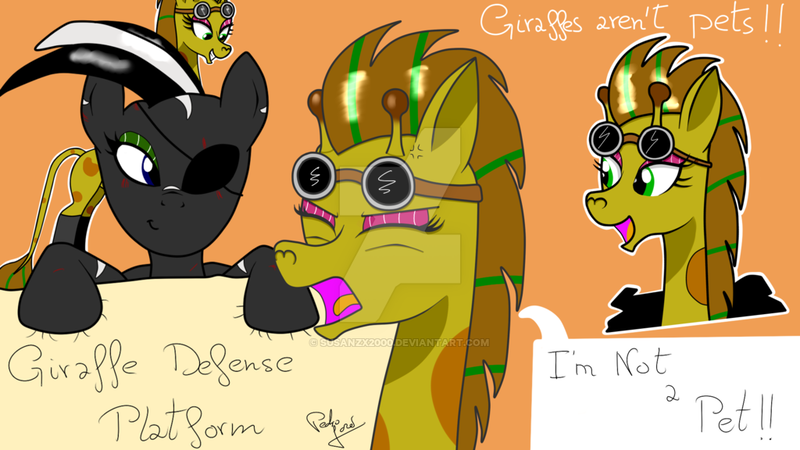 Size: 1024x576 | Tagged: artist:susanzx2000, derpibooru import, female, giraffe, oc, safe, unofficial characters only, zebra