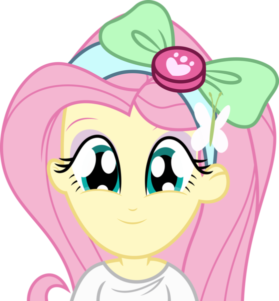 Size: 7000x7522 | Tagged: safe, artist:luckreza8, derpibooru import, fluttershy, eqg summertime shorts, equestria girls, pet project, .svg available, absurd resolution, bow, clothes, cute, looking at you, shyabetes, simple background, smiling, solo, transparent background, vector