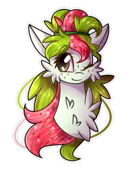 Size: 500x619 | Tagged: safe, artist:soundwavepie, derpibooru import, oc, oc:watermelana, unofficial characters only, pony, bust, chest fluff, fluffy, freckles, looking at you, solo