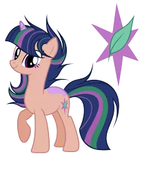 Size: 1645x2001 | Tagged: safe, artist:velveagicsentryyt, derpibooru import, oc, oc:star spruce, unofficial characters only, pony, unicorn, female, mare, offspring, parent:timber spruce, parent:twilight sparkle, parents:timbertwi, raised hoof, simple background, solo, transparent background