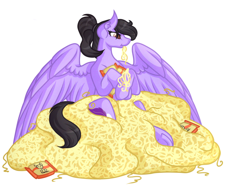 Size: 6000x5000 | Tagged: safe, artist:amazing-artsong, derpibooru import, oc, oc:quilly, unofficial characters only, pegasus, pony, absurd resolution, commission, female, food, mare, noodles, pasta, ramen, simple background, solo, transparent background