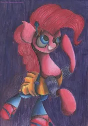 Size: 812x1158 | Tagged: safe, artist:emi-288, derpibooru import, pinkie pie, pony, dance magic, equestria girls, spoiler:eqg specials, equestria girls outfit, solo, traditional art