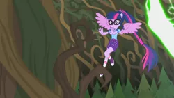 Size: 1920x1080 | Tagged: safe, derpibooru import, screencap, sci-twi, twilight sparkle, equestria girls, legend of everfree, converse, female, lightning, ponied up, scitwilicorn, shoes, sneakers, solo