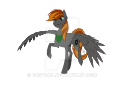 Size: 600x424 | Tagged: safe, artist:basykail, derpibooru import, oc, unofficial characters only, pegasus, pony, female, mare, raised hoof, simple background, solo, transparent background, walking, watermark