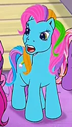 Size: 295x520 | Tagged: safe, derpibooru import, screencap, rainbow dash (g3), pony, friends are never far away, angry, cropped, female, g3, open mouth