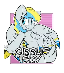 Size: 2100x2400 | Tagged: armpits, artist:bbsartboutique, badge, biologically justified underarm fluff, chest fluff, con badge, derpibooru import, hippogriff, holding hands, oc, oc:cirrus sky, offscreen character, parent:oc:camellia sky, parent:oc:russet sky, parents:oc x oc, safe, simple background, talons, transparent background, unofficial characters only