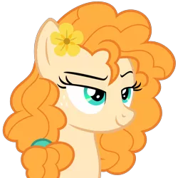 Size: 5000x5010 | Tagged: safe, artist:sollace, derpibooru import, pear butter, pony, the perfect pear, .svg available, absurd resolution, simple background, smiling, smug, solo, transparent background, vector