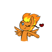 Size: 200x200 | Tagged: safe, artist:sanyo2100, derpibooru import, oc, oc:charlotte sadles, unofficial characters only, pegasus, pony, chibi, cute, female, heart, one eye closed, simple background, solo, wink