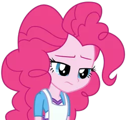 Size: 3731x3534 | Tagged: safe, artist:sketchmcreations, derpibooru import, pinkie pie, eqg summertime shorts, equestria girls, the art of friendship, apron, clothes, disappointed, female, simple background, solo, transparent background, vector