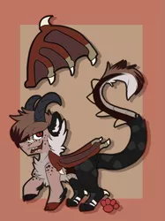 Size: 2329x3121 | Tagged: safe, artist:oddends, derpibooru import, oc, oc:abraxas, unofficial characters only, cat pony, dracony, hybrid, original species, adoptable, mix