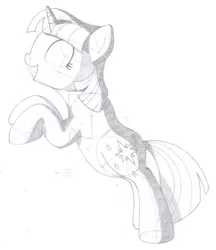 Size: 1504x1744 | Tagged: safe, artist:aafh, derpibooru import, twilight sparkle, pony, unicorn, female, grayscale, mare, monochrome, no pupils, rearing, simple background, solo, traditional art, white background