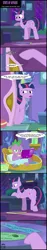 Size: 2401x12907 | Tagged: safe, artist:toxic-mario, derpibooru import, spike, twilight sparkle, twilight sparkle (alicorn), alicorn, dragon, pony, triple threat, banner, basket, castle, comic, comic book, female, gem, new style, reading, spike's bed, spike's room, table, that was fast