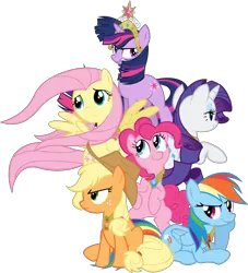 Size: 2542x2803 | Tagged: safe, artist:stardust-r3x, derpibooru import, applejack, fluttershy, pinkie pie, rainbow dash, rarity, twilight sparkle, earth pony, pegasus, pony, unicorn, big crown thingy, elements of harmony, female, jewelry, mane six, mare, regalia, simple background, transparent background, vector