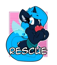 Size: 1536x1755 | Tagged: artist:bbsartboutique, badge, blue changeling, changeling, changeling oc, changeling queen, changeling queen oc, con badge, derpibooru import, ear fluff, female, heart, nom, oc, oc:rescue pony, safe, unofficial characters only