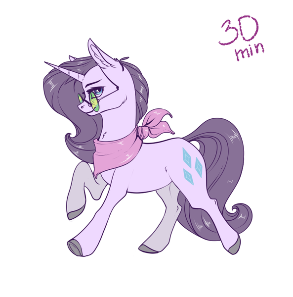 Size: 795x804 | Tagged: safe, artist:28gooddays, derpibooru import, rarity, pony, unicorn, 30 minute art challenge, clothes, ear fluff, female, glasses, looking at you, mare, raised hoof, scarf, simple background, solo, unshorn fetlocks, white background