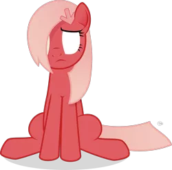 Size: 2000x1978 | Tagged: safe, artist:arifproject, derpibooru import, oc, oc:downvote, ponified, unofficial characters only, pony, derpibooru, derpibooru ponified, empty eyes, frown, meta, simple background, sitting, solo, transparent background, vector