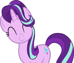 Size: 7578x6496 | Tagged: safe, artist:paganmuffin, derpibooru import, starlight glimmer, pony, unicorn, triple threat, absurd resolution, cute, eyes closed, female, mare, simple background, smiling, solo, transparent background, vector