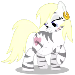 Size: 1280x1280 | Tagged: safe, artist:mooksnspooks, derpibooru import, oc, oc:aryanne, unofficial characters only, earth pony, pony, aryanne getting striped, blushing, bodypaint, cute, degeneracy, ear piercing, earring, female, gazing, heresy, jewelry, lidded eyes, looking back, mare, modified, nazi, piercing, pregnant, proud, race traitor, raised hoof, sensibly-proportioned pregnancy, simple background, smiling, solo, striped, stripes, swastika, transparent background, vector, zebra supremacy