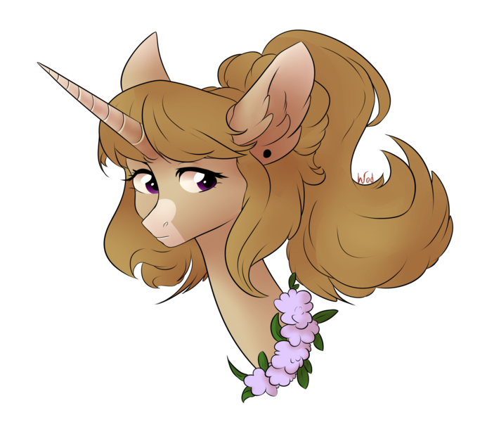 Size: 2893x2506 | Tagged: safe, artist:worldlofldreams, derpibooru import, oc, unofficial characters only, pony, unicorn, bust, flower, simple background, solo, transparent background