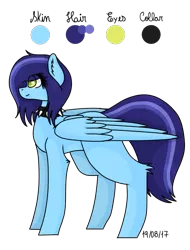 Size: 495x650 | Tagged: safe, artist:pinkpearlmlp, derpibooru import, oc, oc:naomi yoshida, unofficial characters only, pegasus, pony, choker, female, mare, reference sheet, simple background, solo, spiked choker, transparent background