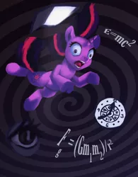 Size: 1172x1500 | Tagged: safe, artist:egn, derpibooru import, twilight sparkle, pony, atg 2017, clock, equestria daily exclusive, falling, math, newbie artist training grounds, solo