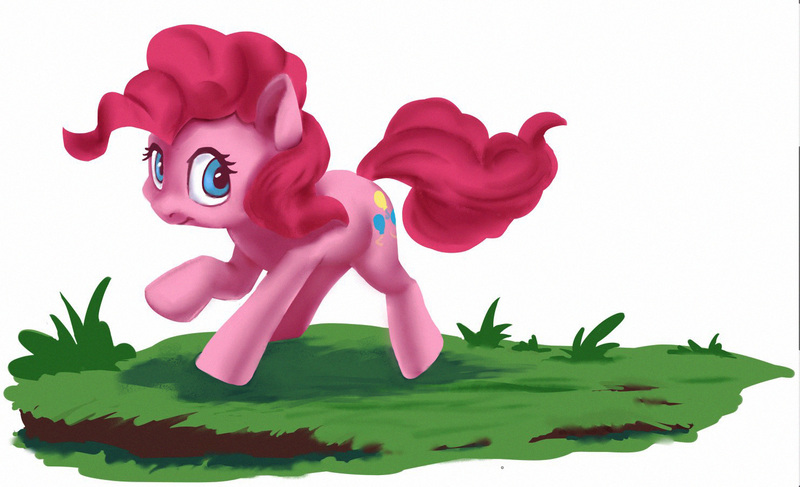 Size: 1482x902 | Tagged: safe, artist:egn, derpibooru import, pinkie pie, pony, atg 2017, equestria daily exclusive, newbie artist training grounds, running, simple background, solo, white background