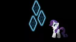 Size: 900x506 | Tagged: safe, artist:alexram1313, derpibooru import, rarity, pony, unicorn, black background, cutie mark, glow, happy, looking up, simple background, smiling, solo, wallpaper