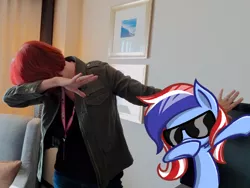 Size: 1198x902 | Tagged: safe, derpibooru import, oc, pony, babscon, dab, dabfaust, irl, lauren faust, photo