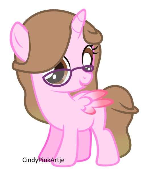 Size: 1024x1222 | Tagged: safe, artist:cindydreamlight, derpibooru import, oc, oc:cindy, unofficial characters only, alicorn, pony, female, filly, glasses, simple background, solo, transparent background