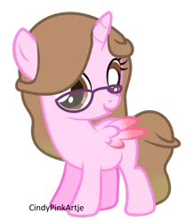 Size: 1024x1222 | Tagged: safe, artist:cindydreamlight, derpibooru import, oc, oc:cindy, unofficial characters only, alicorn, pony, female, filly, glasses, simple background, solo, transparent background