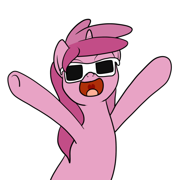 Size: 2500x2500 | Tagged: safe, artist:bennimarru, derpibooru import, ruby pinch, pony, unicorn, eclipse, eclipse glasses, flat colors, open mouth, simple background, smiling, solar eclipse, solo, transparent background