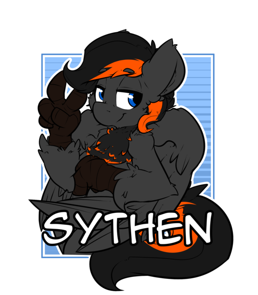 Size: 2100x2400 | Tagged: artist:bbsartboutique, badge, con badge, derpibooru import, grin, hippogriff, neck feathers, oc, oc:crafted sky, safe, smiling, unofficial characters only