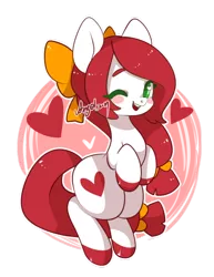 Size: 600x779 | Tagged: safe, artist:snow angel, derpibooru import, oc, oc:heart, unofficial characters only, pony, female, heart eyes, looking at you, mare, one eye closed, open mouth, simple background, smiling, solo, transparent background, wingding eyes, wink