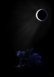 Size: 4961x7016 | Tagged: safe, artist:theravencriss, derpibooru import, nightmare moon, princess luna, alicorn, pony, 2017 solar eclipse, absurd resolution, atg 2017, crying, eclipse, female, mare, newbie artist training grounds, solar eclipse, solo