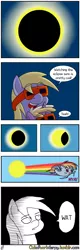 Size: 640x2000 | Tagged: safe, artist:outofworkderpy, derpibooru import, derpy hooves, dinky hooves, rainbow dash, pegasus, pony, unicorn, chubbie, comic, dialogue, eclipse, eclipse glasses, female, filly, funny, mare, mother and daughter, my little chubbies, nyan dash, one punch man, parody, rainbow blob, solar eclipse, wat