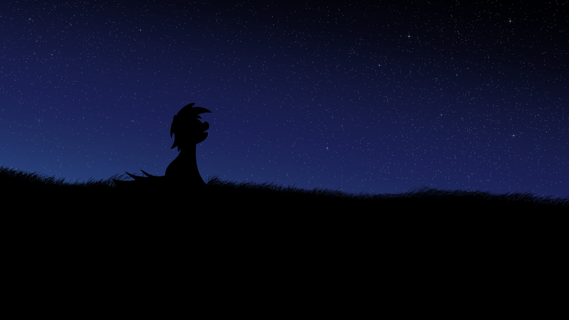 Size: 1920x1080 | Tagged: safe, artist:jedi master bob, derpibooru import, pony, atg 2017, equestria daily exclusive, newbie artist training grounds, night, silhouette, solo, stargazing, stars, wallpaper