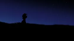 Size: 1920x1080 | Tagged: safe, artist:jedi master bob, derpibooru import, pony, atg 2017, equestria daily exclusive, newbie artist training grounds, night, silhouette, solo, stargazing, stars, wallpaper