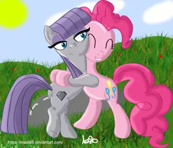 Size: 1136x971 | Tagged: safe, artist:mast88, derpibooru import, maud pie, pinkie pie, pony, hug