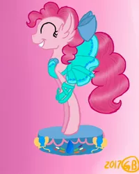 Size: 800x1000 | Tagged: safe, artist:goldenbrush156, derpibooru import, pinkie pie, pony, ballerina, bow, clothes, hair bow, pinkarina, smiling, solo, tutu