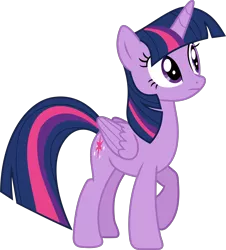 Size: 2566x2844 | Tagged: safe, artist:frownfactory, derpibooru import, twilight sparkle, twilight sparkle (alicorn), alicorn, pony, triple threat, .svg available, cutie mark, female, horn, mare, multicolored hair, multicolored mane, multicolored tail, purple eyes, simple background, solo, svg, transparent background, vector, wings