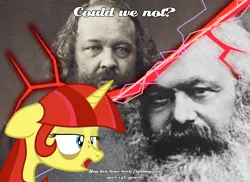 Size: 3300x2400 | Tagged: safe, artist:aaronmk, derpibooru import, oc, oc:lefty pony, unofficial characters only, pony, unicorn, anarchism, anarchy, communism, karl marx, mikhail bakunin, politics, sectarianism
