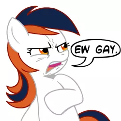 Size: 945x945 | Tagged: safe, derpibooru import, oc, oc:milo highliss, unofficial characters only, earth pony, pony, american football, broncos, denver broncos, disgusted, ew gay, exploitable meme, female, football, handegg, mare, meme, nfl, reaction image, solo