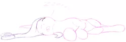 Size: 1257x426 | Tagged: safe, artist:stillwaterspony, derpibooru import, princess cadance, pony, atg 2017, eyes closed, lying down, newbie artist training grounds, open mouth, rough, side, sketch, sleeping, tongue out, zzz