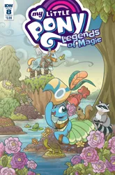 Size: 791x1200 | Tagged: animal, artist:brendahickey, bird, cover, derpibooru import, flower, frog, healer's mask, idw, legends of magic, mask, meadowbrook, pond, rabbit, raccoon, rockhoof, safe, spoiler:comic, spoiler:comiclom8, squirrel, tree, turtle